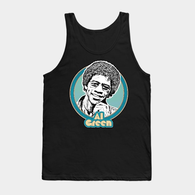 Al Green / Retro Aesthetic 70s Style Fan Design Tank Top by DankFutura